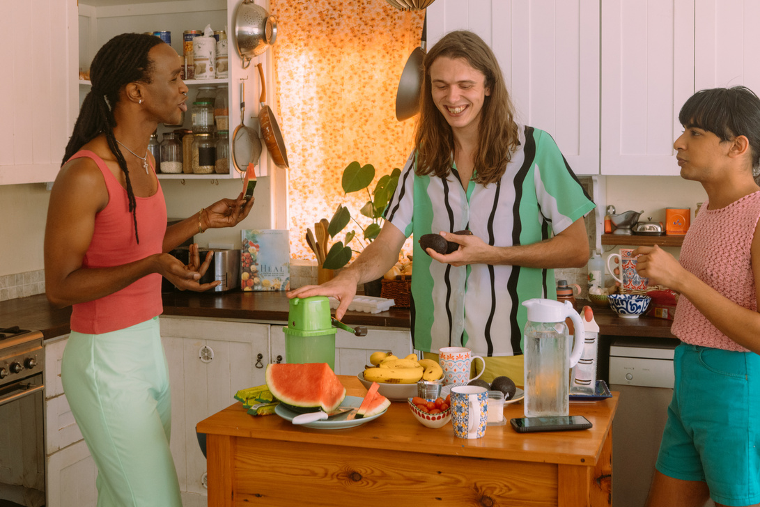 Non-Binary Friends Hanging Out Together at Home